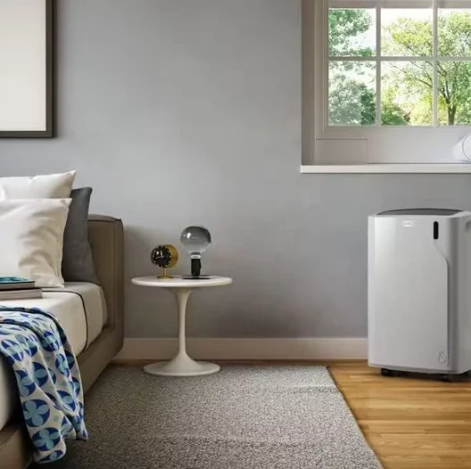 Open Box DELONGHI PAC EM375WRC-6AL LG 500 SqFt. Air Conditioner Light Grey