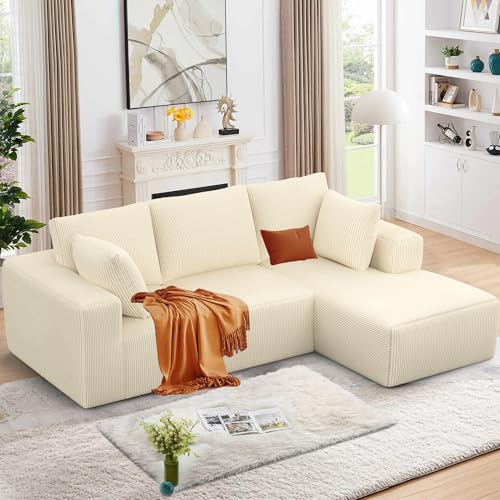 108" Modular Sectional Sofa with L-Shape Chaise, Upholstered Couches for Living Room with Deep Seat, No Assembly Required