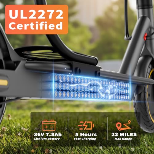E Scooter for Adults 19-22 MPH 350/500W Motor 281/441Wh Battery,8.5"/10" Tires,Motorized Scooter Up to 22 Miles Range