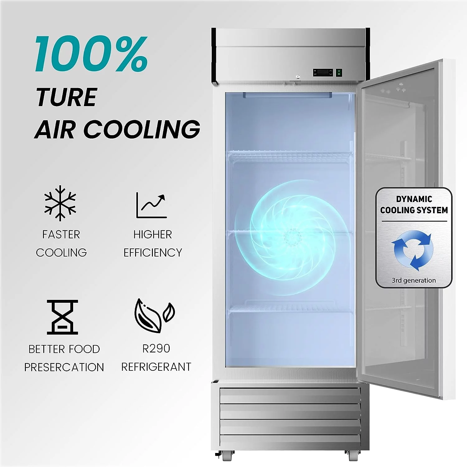 Hoccot Commercial Freezer 27" W 23 Cu. Ft Single Door Stainless Steel Reach-In Upright Freezer -10℉-10℉ Kitchen Restaurant