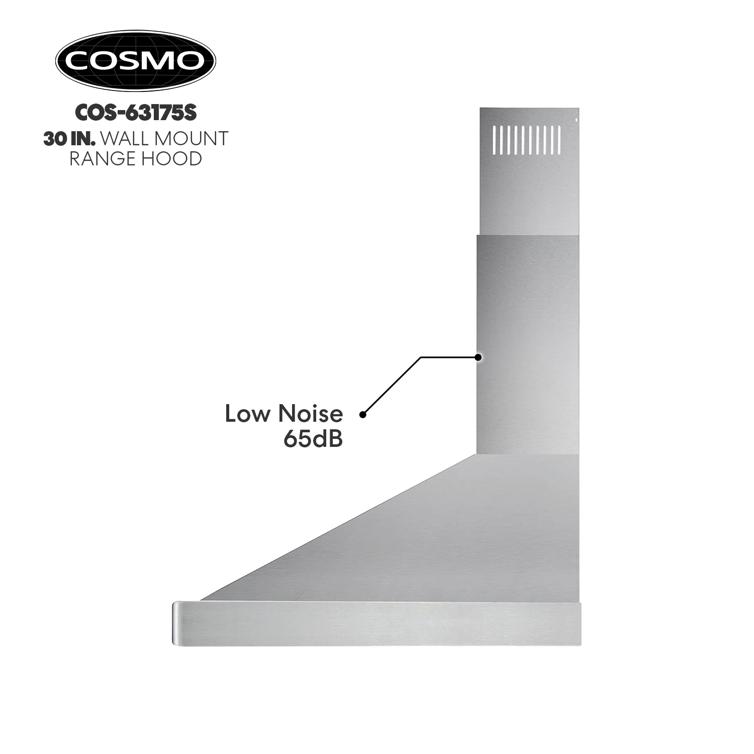 Cosmo 30 in. Ductless Wall Mount Range Hood in Stainless Steel with LED Lighting and Carbon Filter Kit for Recirculating