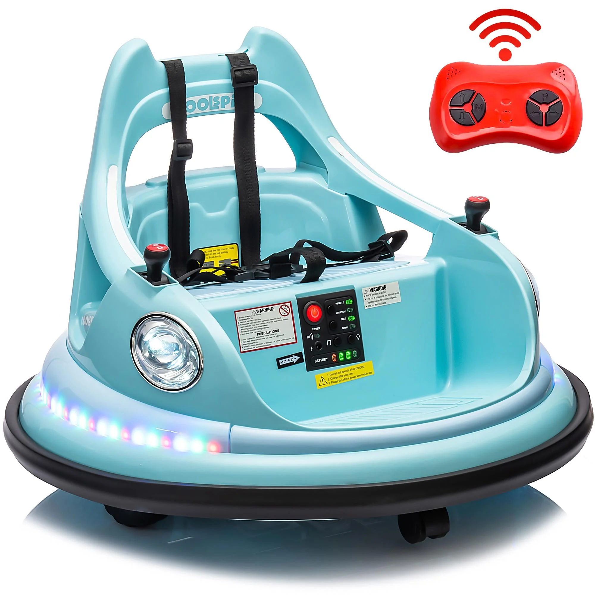 iRerts 12V Bumper Cars for Kids, Bumper Car Ride on with Remote Control, Battery Powered Kids Ride on Toys for 2-5 Year Old Boys Girls