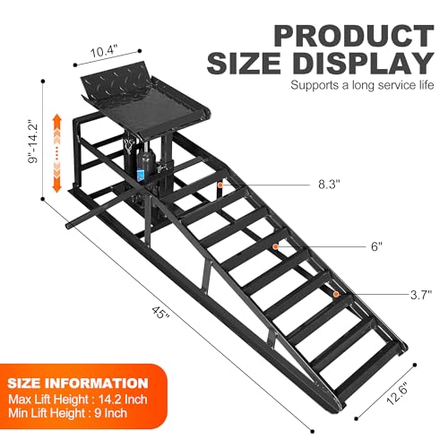 2 Pack Hydraulic Car Ramps, 11050LBS 5T Car Ramp High Lift 9"-14.2", Heavy Duty Steel Car Lift Ramp