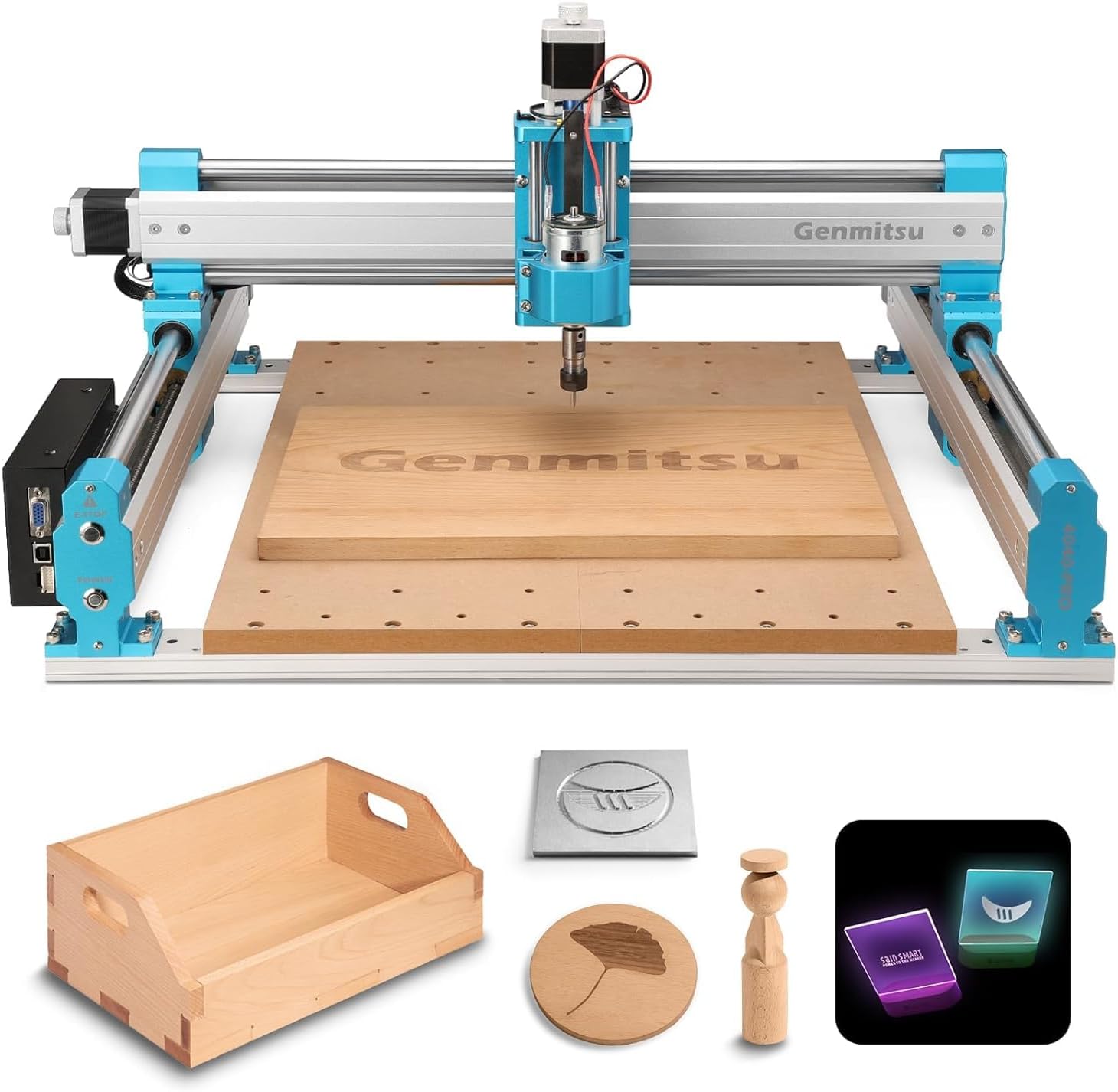 Genmitsu CNC Router Machine 4040-PRO for Woodworking Metal Acrylic Cutting Milling, GRBL Control, Lead Screw Driven, 3 Axis CNC Engraving Machine