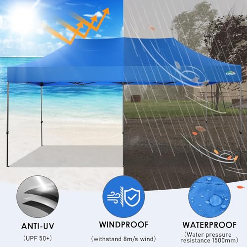 COBIZI 10x20 Heavy Duty Pop up Canopy Tent with 6 sidewalls Easy Up Commercial Outdoor Wedding Party Tents for Parties All Season Wind & Waterproof