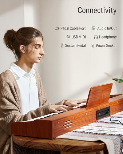 Donner DEP-1S Piano Keyboard 88 Keys, Beginner Digital Piano with 88 Key Velocity-Sensitive Keyboard, Record, Bluetooth, Chord