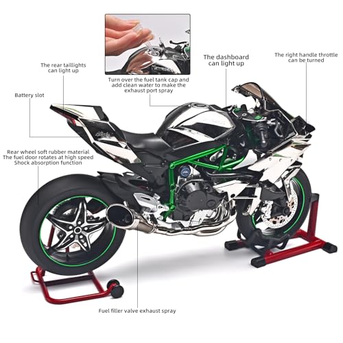 Die Cast Motorcycle 1:6 Scale for Kawasaki H2R Motorcycles Alloy Racing Motorcycle Model Power Toy Motorcycles Collection Kawasaki Model Motorcycles