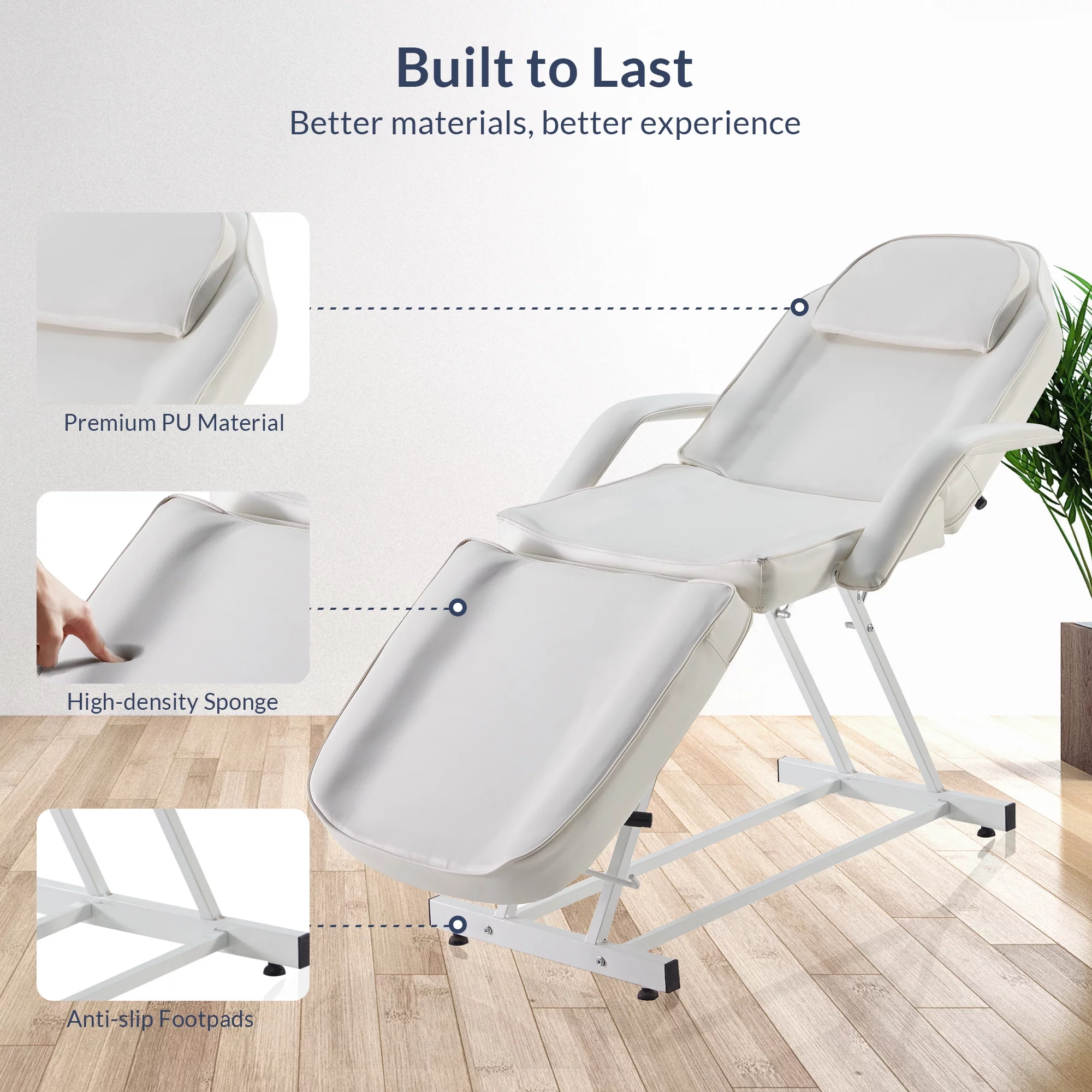 Bellavie Massage Facial Bed Adjustable Table Chair Beauty Spa Salon Tattoo Beauty, Cream