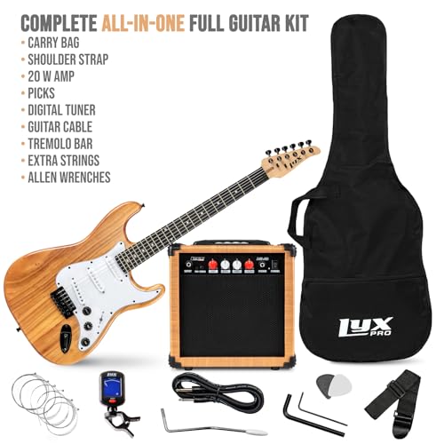 LyxPro Electric Guitar 39" inch Complete Beginner Starter kit Full Size with 20w Amp, Package Includes All Accessories, Digital Tuner, Strings, Picks