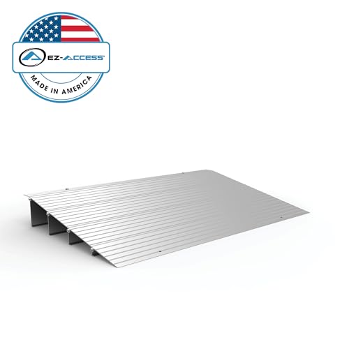 EZ-ACCESS Transitions Portable Self Supporting Aluminum Modular Entry Threshold Ramp Ideal for Doorways and Raised Landings, 6 Inch