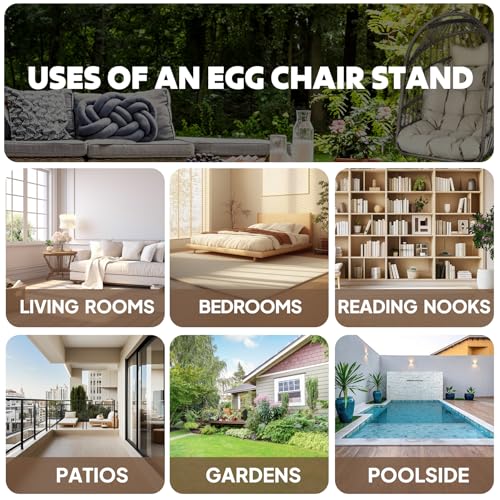 Chihee Egg Chair Foldable Wicker Rattan Hanging Chair Swing Chair Indoor Outdoor Patio Wicker Chair Hammock Chair with Stainless Steel Hanging Kit