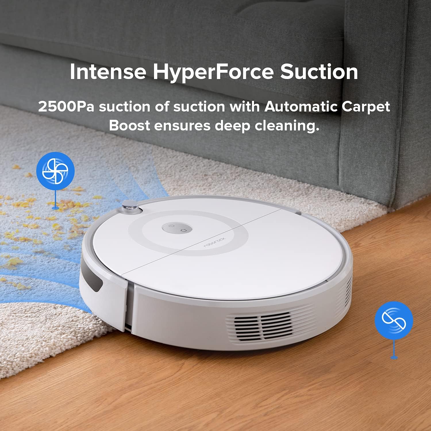roborock E5 Mop Robot Vacuum Cleaner, 2500Pa Strong Suction, Wi-Fi Connected, APP Control, Compatible with Alexa, Ideal for Pet Hair, Carpets