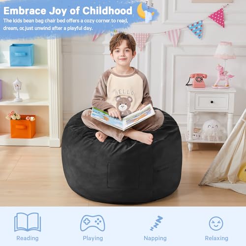 Bean Bag Chairs for Adults - Giant Bean Bag Chair Convertible Bean Bag Bed - Beanbag Chair with Micro Fiber Cover/Furniture Foam Filler