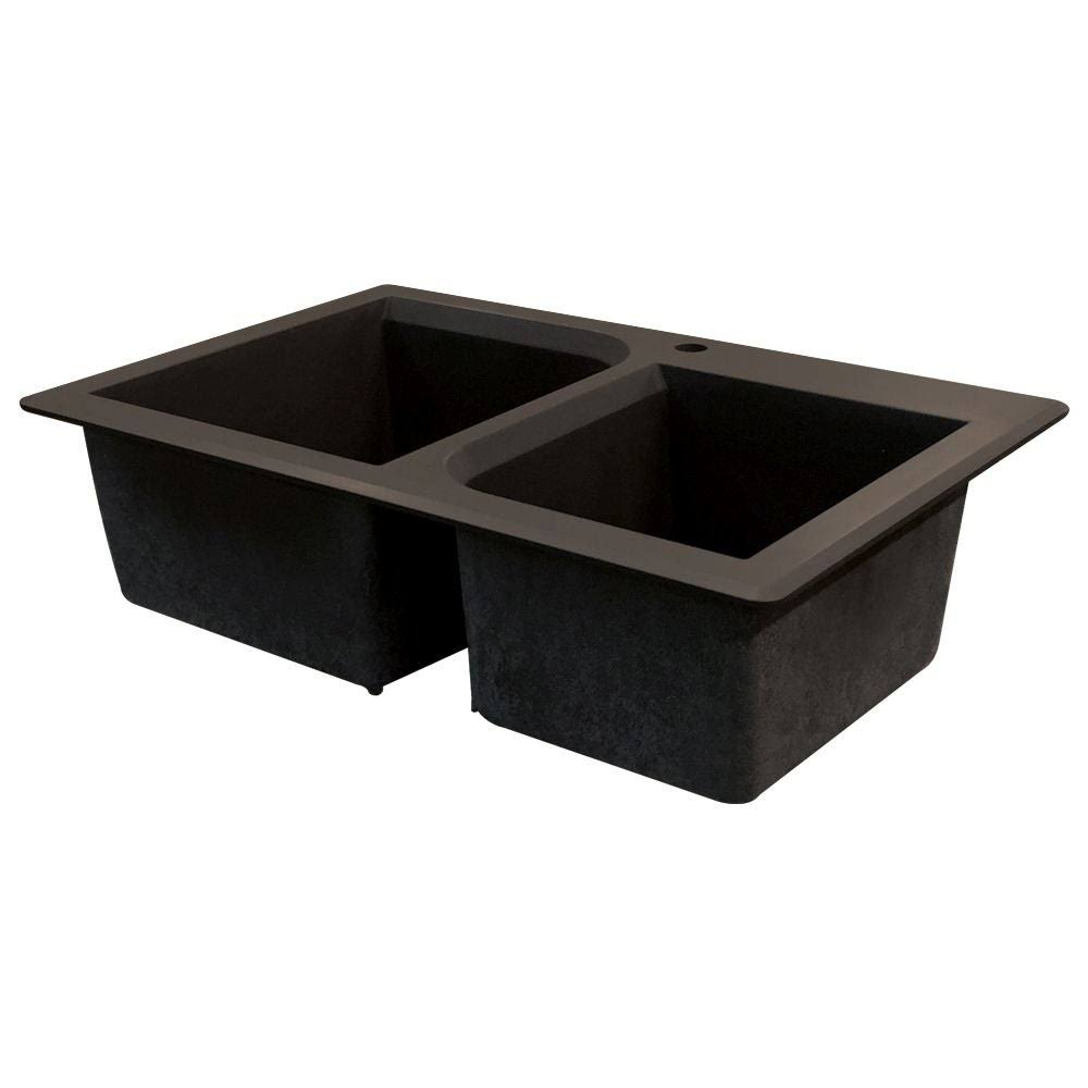Transolid Radius Granite 33-in Drop-In Kitchen Sink in Espresso