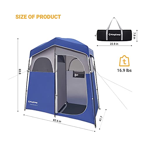 KingCamp Shower Tent, Portable Privacy Tent Outdoor Camping 1/2 Room Toilet Tents with Shower Bag & Dressing Room for Travel Beach Tailgate