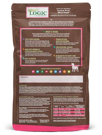 Nature&s Logic Canine Pork Meal Feast Dry Dog Food - 25-lb