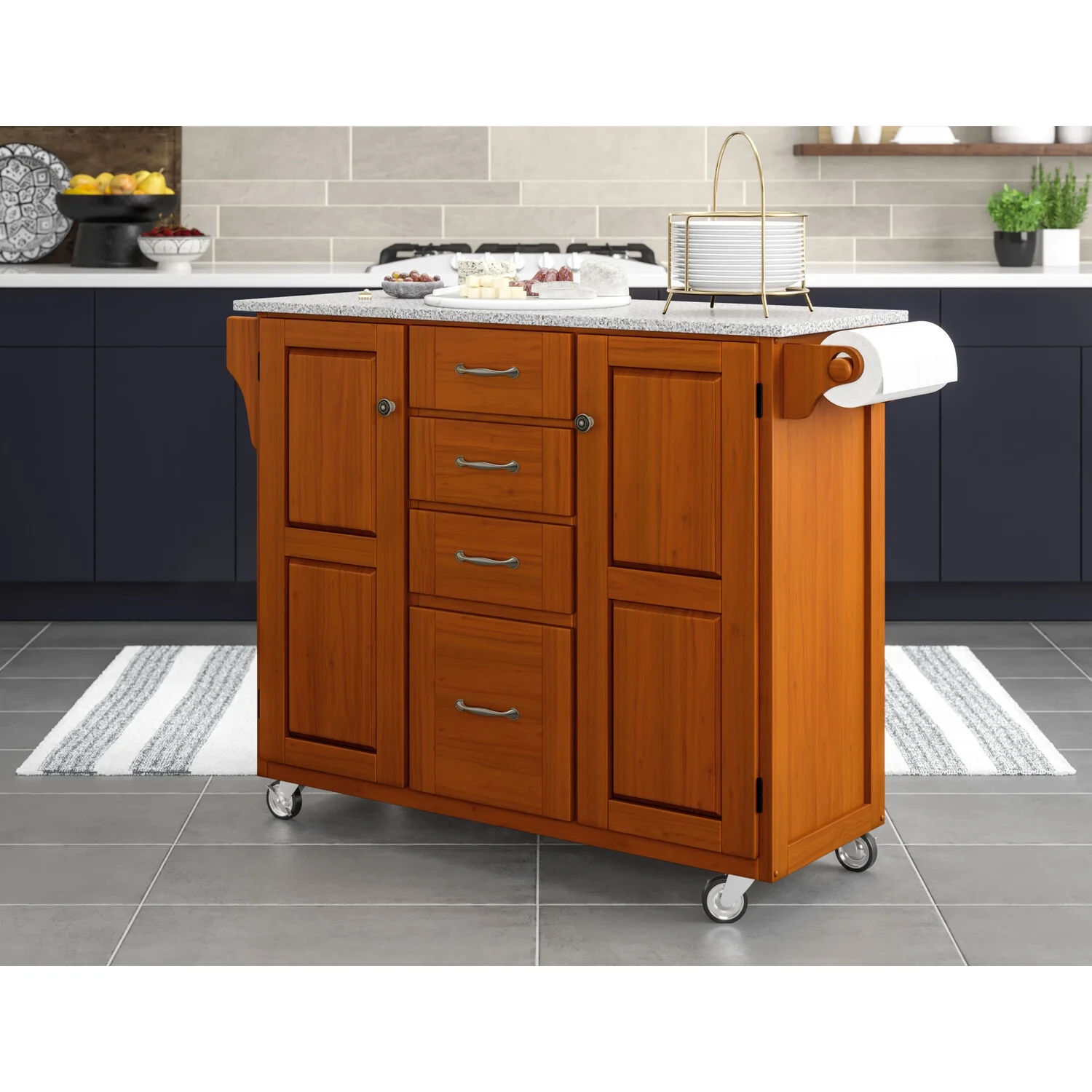 Homestyles Create-a-Cart Wood Rolling Kitchen Cart in Brown