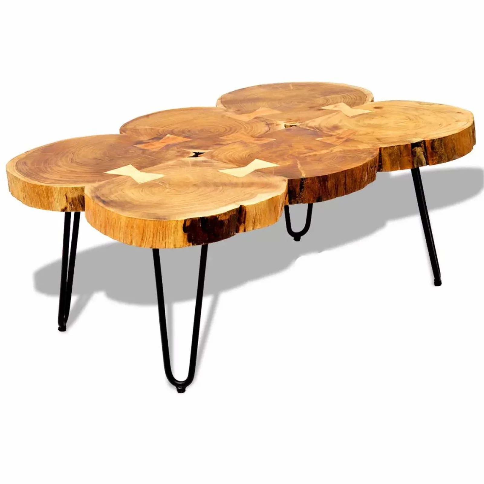 ikayaa Coffee Table 13.8" 6 Trunks Solid Sheesham Wood
