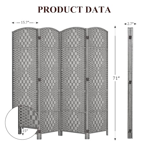 Room Divider, Room Dividers and Folding Privacy Screens, 16in Privacy Screen, 6 Panel Temporary Wall Partitions, 6ft Space Separation Panel Screen