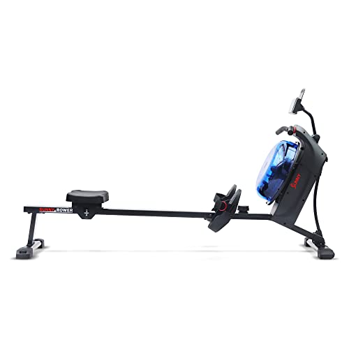 Sunny Health & Fitness Elite Water Rowing Machine with High Dynamic Resistance Vertical Tank