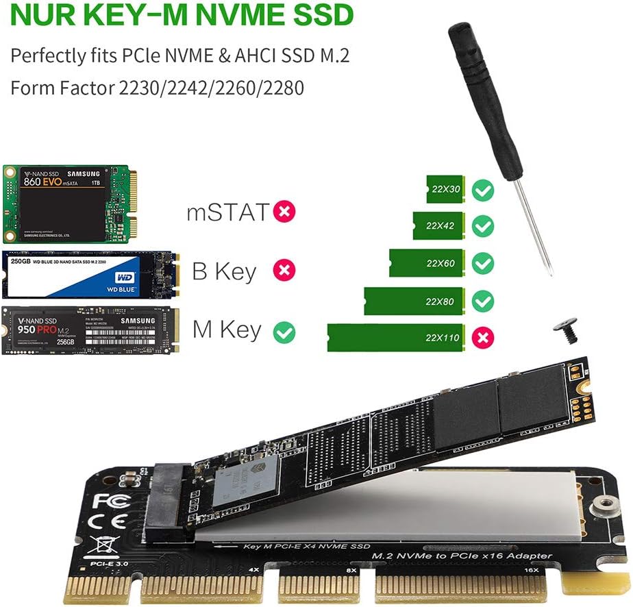 NVME PCIe x16 Adapter Card