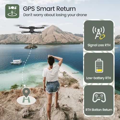 Holy Stone GPS Drone with 4K Camera for Adults, HS175D RC Quadcopter with Auto Return, Follow Me, Brushless Motor, Circle Fly, Waypoint Fly