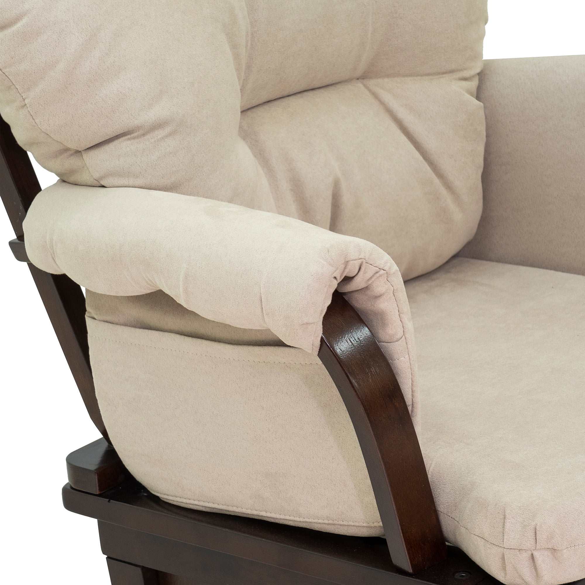 CoSoTower Nursery Glider Rocking Chair with Ottoman, Thick Padded Cushion Seating and Wood Base, Cream White