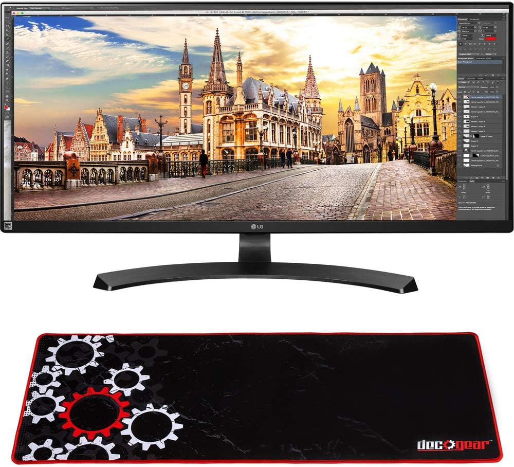 LG 34UM68-P 34-inch 21:9 UltraWide FreeSync (2560 x1080) IPS Monitor Bundle with Deco Gear Large Extended Gaming Mouse Pad
