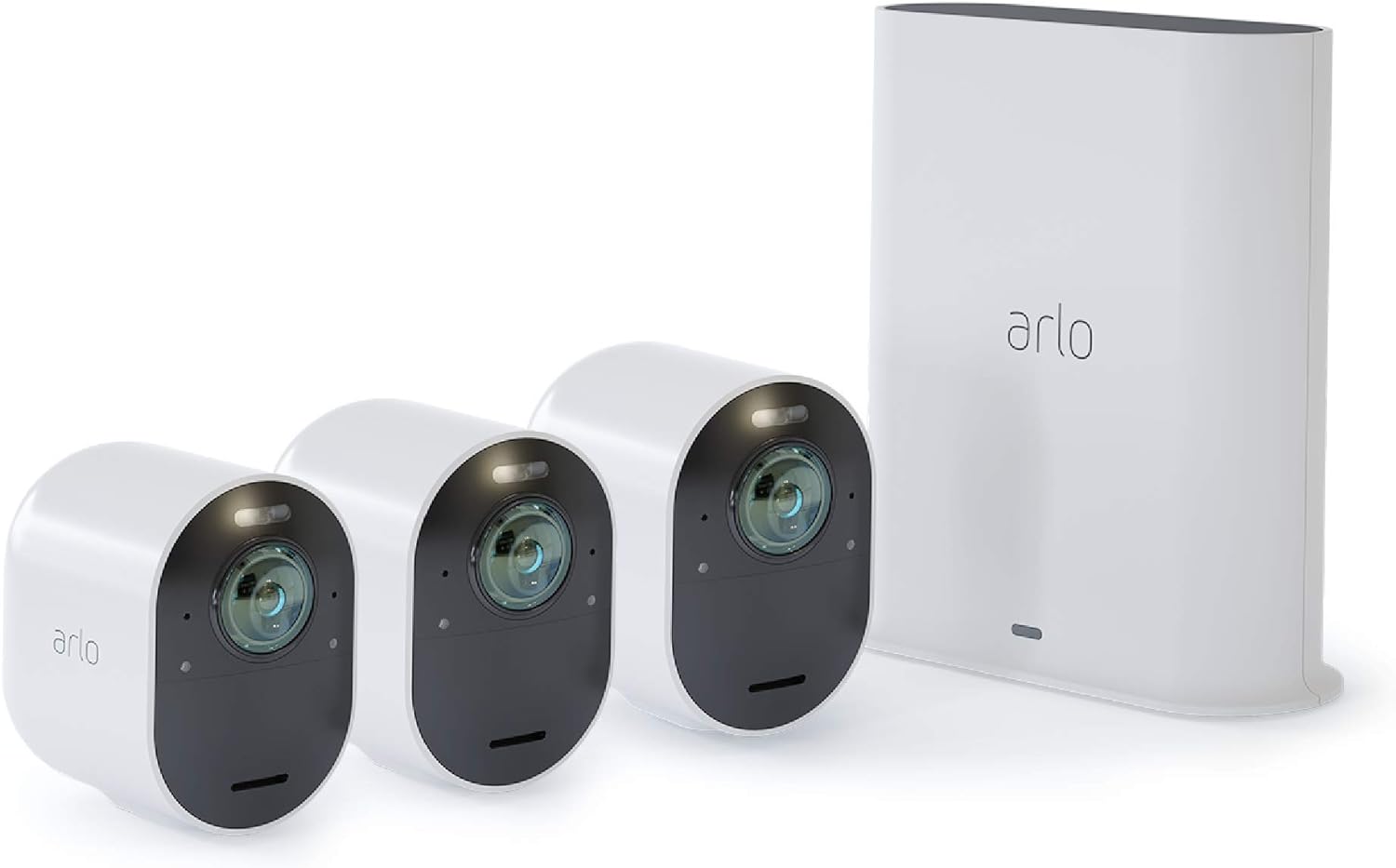 Arlo Ultra - 4K UHD Wire-Free Security 3 Camera System | Indoor/Outdoor with Color Night Vision, 180° View, 2-Way Audio, Spotlight