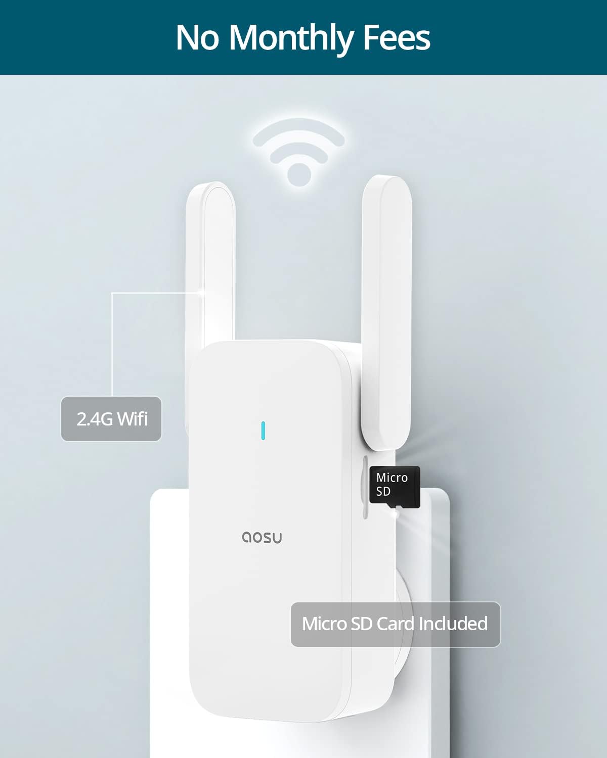 Wireless Doorbell Camera, aosu Battery-Powered Video Doorbell, 2K Resolution, No Monthly Fees, 2.4GHz WiFi, Human Detection, 120-Day Battery Life
