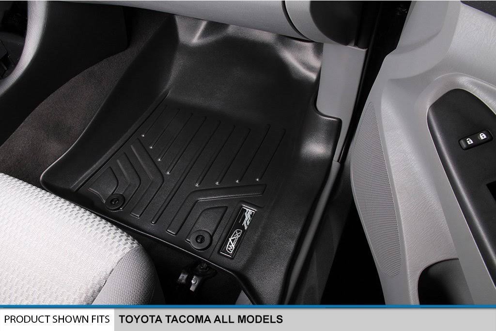 Maxliner Floor Mats 2 Row Liner Set Black for 2005-2011 Toyota Tacoma Double Cab