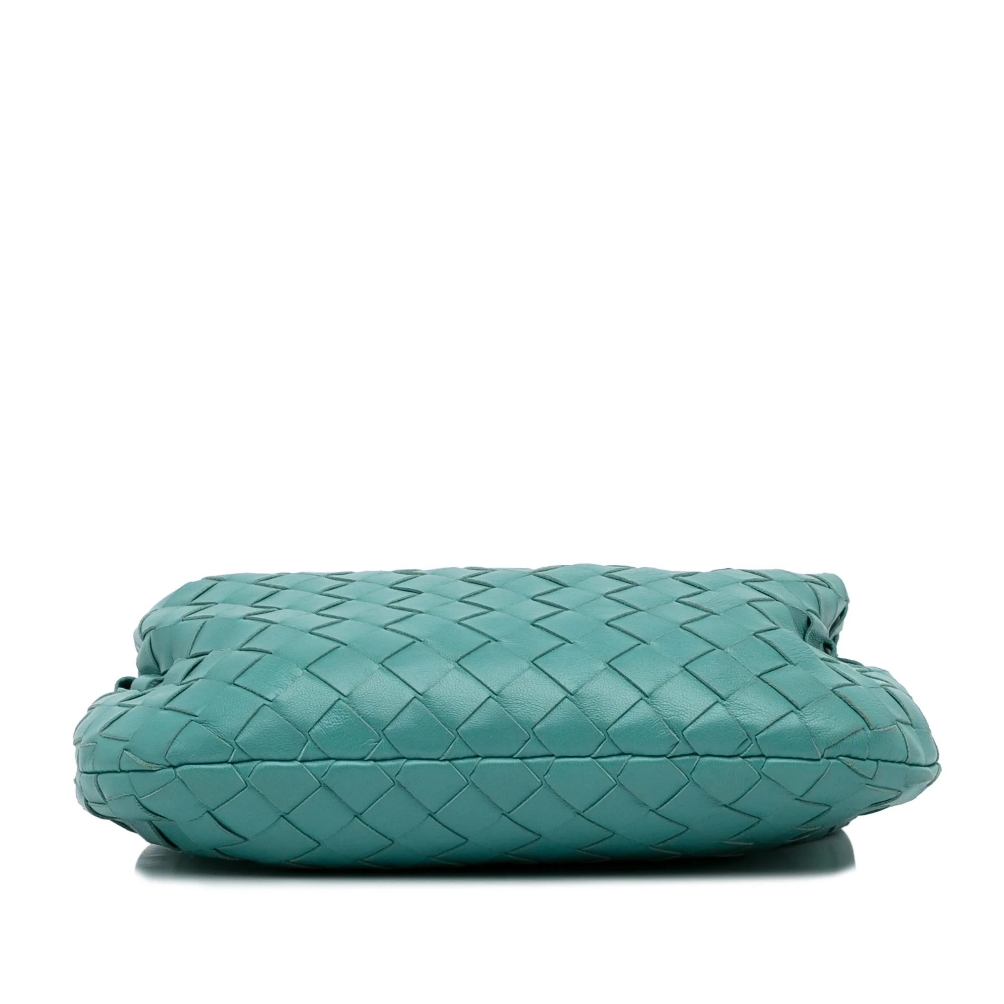Pre-Owned Authenticated Bottega Veneta Mini Intrecciato Jodie Calf Leather Blue Handbag Top HandleBag Unisex (Good)