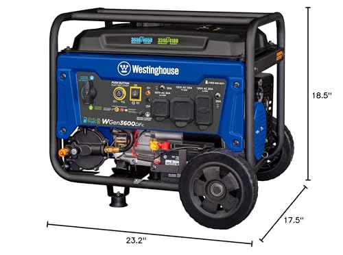 Westinghouse 4650 Peak Watt Portable Generator, RV Ready 30A Outlet, Gas Powered, CO Sensor