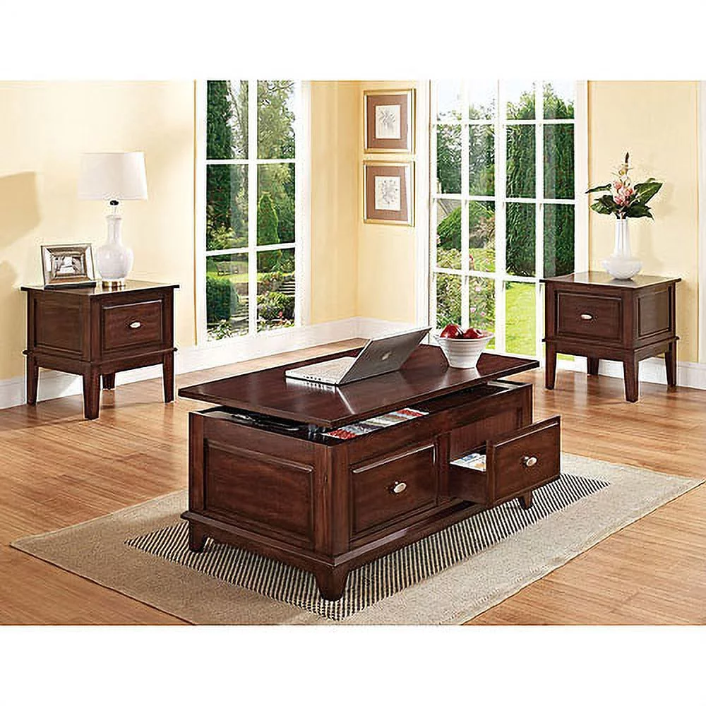 ACME Malachi Coffee Table w/Lift Top, Walnut-Color:Walnut,Quantity:1,Style:Transitional