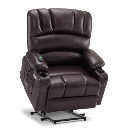 MCombo Oversized Power Lift Recliner Chair for Elderly, Lift Chair with Heat and Massage, Lift Recliner for Big and Tall, Cup Holders
