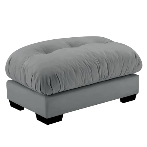 130" Modular Sectional Sofa,Velvet Upholstered Couches for Living Room,3 Seater Green Sofa Couch with Movable Ottoman