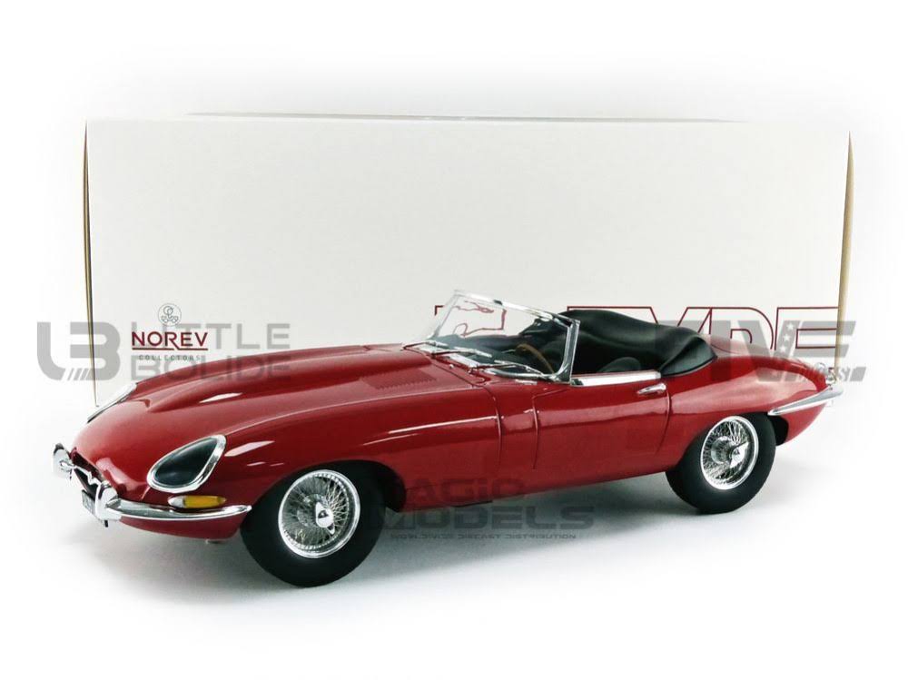 1962 Jaguar e-type Cabriolet Red 1/12 Diecast Model Car by Norev