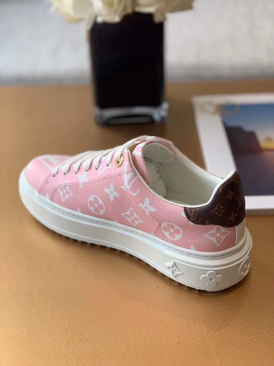 L Time Out Sneaker Patent Monogram Material Pink For Women L