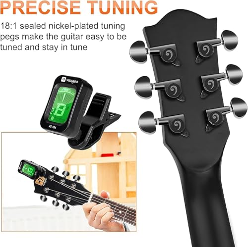 Vangoa 4/4 Acoustic Guitar for Beginner Adult Full Size Dreadnought Acustica Guitarra Bundle Kit Cutaway Starter Folk Guitar Set with Gig Bag, Picks