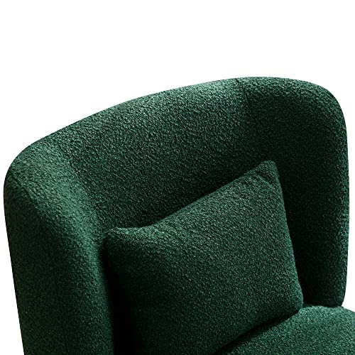 Swivel Barrel Chair, Comfy Round Accent Sofa Chair for Living Room, 360 Degree Swivel Barrel Club Chair with a Pillow, Leisure Arm Chair for Nursery