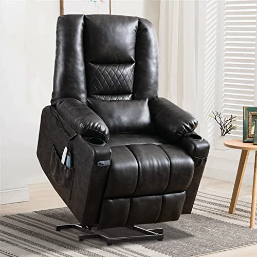 Power Lift Recliner Chair with Massage and Heat- Electric Recliners Chair for Elderly & Adult Ergonomic Single Lounge Sofa Home Theater Seating with