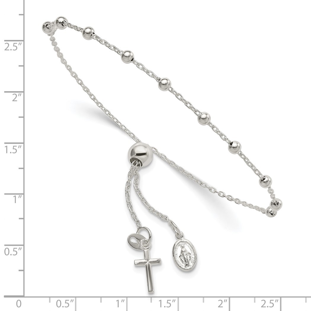 3mm 925 Sterling Silver Adjustable Rosary Bracelet Jewelry Gifts for Women - 2.5 Grams