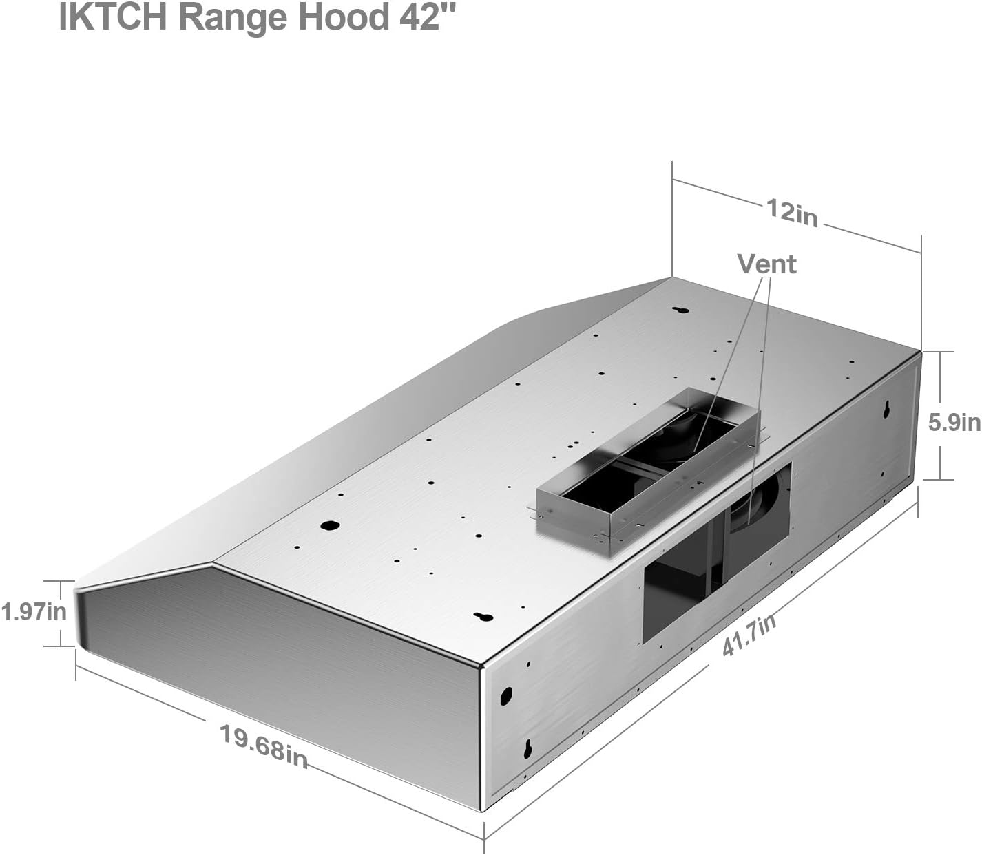 IKTCH 36 Inch Under Cabinet Range Hood with 900-CFM, 4 Speed Gesture Sensing&Touch Control Panel