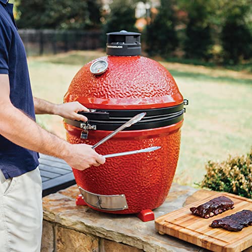 Kamado Joe Classic Joe Series II 18-inch Ceramic Charcoal Grill and Smoker with Cart, Side Shelves