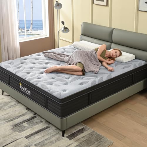 REALONE Queen Mattress – 12 Inch Hybrid Mattress in a Box, Enhanced Individually Pocket Springs, Medium Firm Feel
