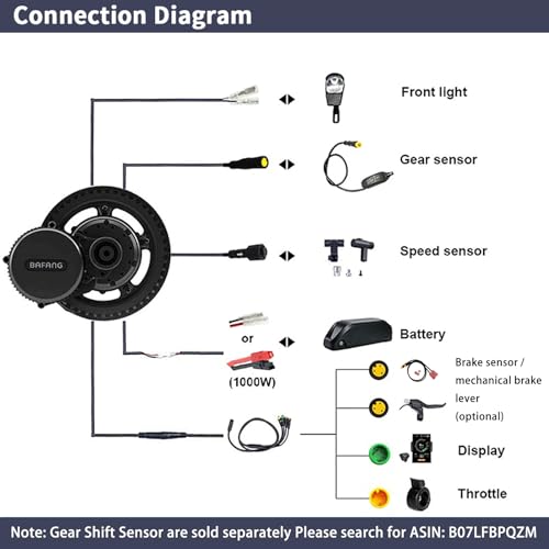 BAFANG BBSHD 48V/52V 500W 750W 1000W Mid Drive Kit with Battery Optional BBS01 BBS02 8FUN DIY Conversion Kit with LCD Display & Chainring Mountain
