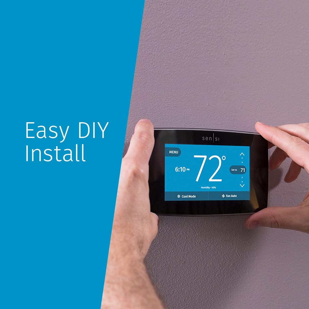 Emerson Sensi Touch Wi-Fi Smart Thermostat with Touchscreen Color Display, Works with Alexa, Energy Star Certified, C-wire Required