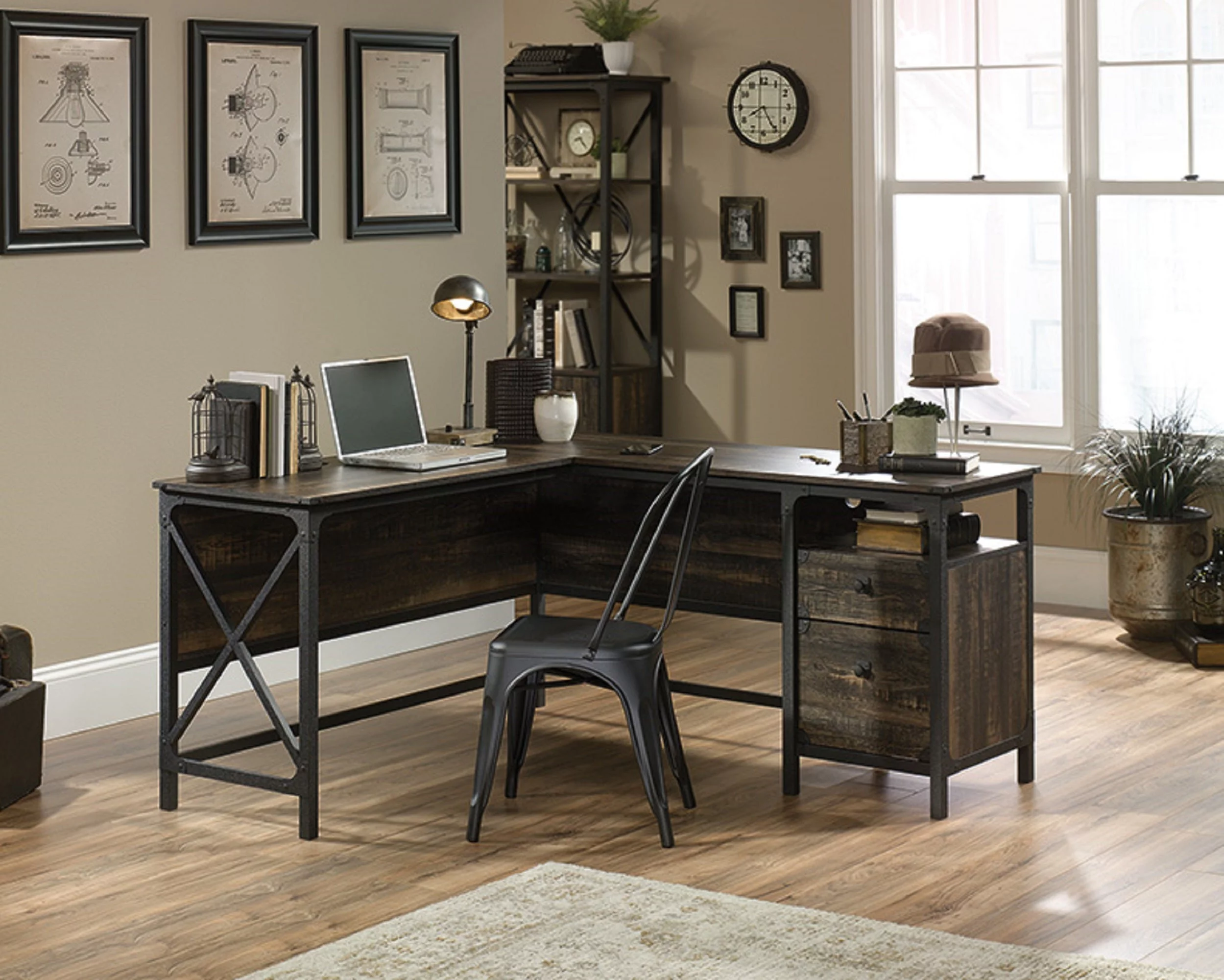 Sauder Steel River Collection L-Shaped Desk