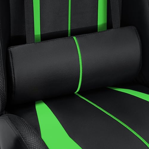 HOFFREE RGB Gaming Chair with Speakers Massage Computer Gaming Chair with LED Lights and Footrest High Back Video Game Chair for Adults Blue and Black