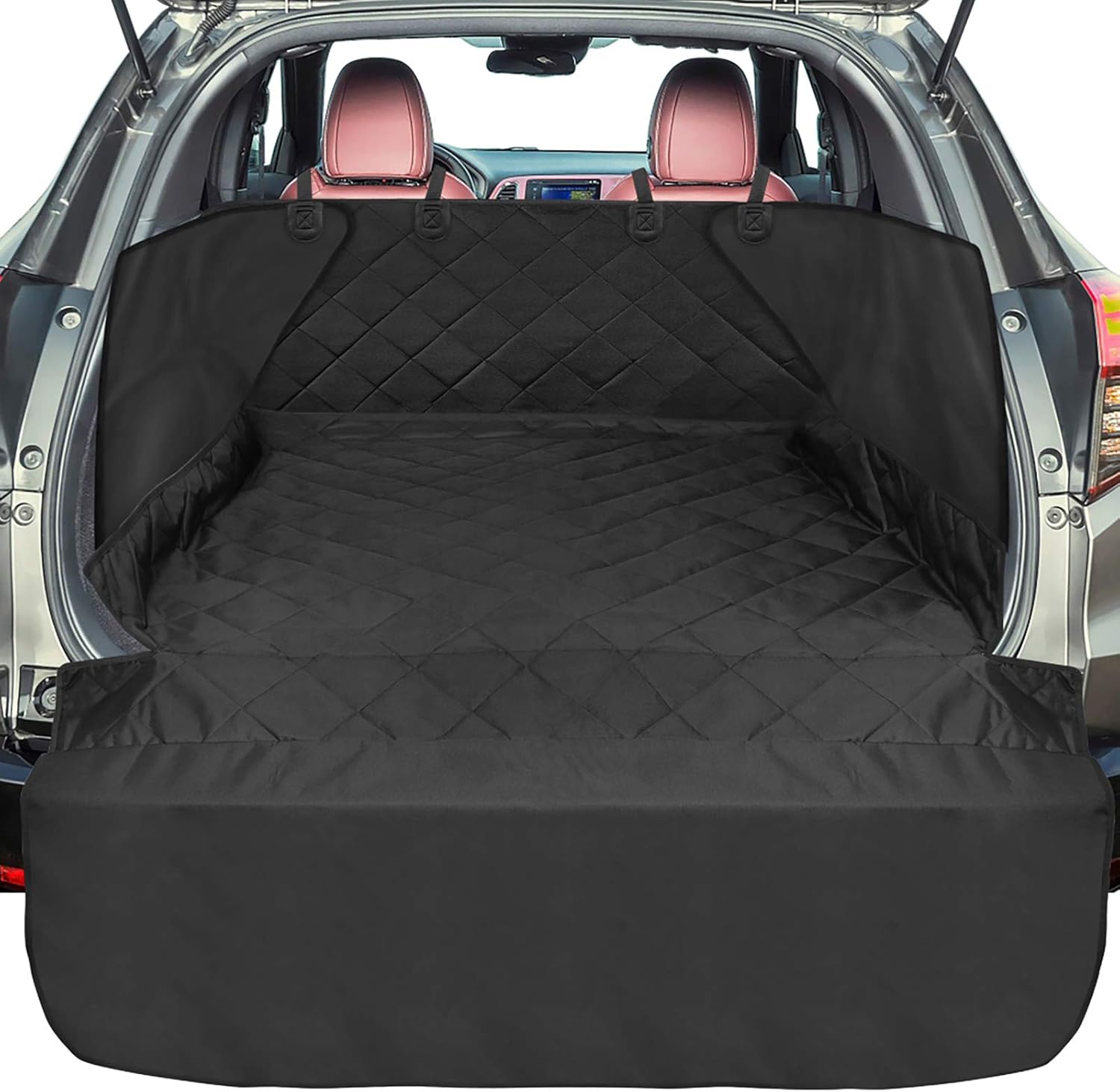 SUV Cargo Liner for Dogs, F-color Upgraded Water Resistant Pet Cargo Cover with Full Side Flap Protector